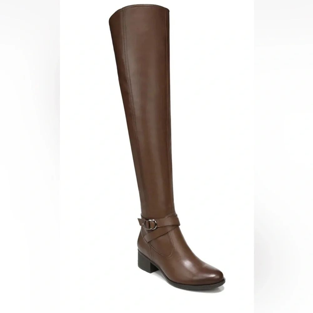 Naturalizer Womens Kamora Tan Knee-High Boots Shoes 6 Medium